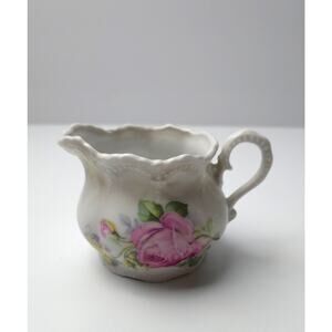 Vintage Porcelain Creamer Small Pitcher Rose Design Leuchtenburg Germany